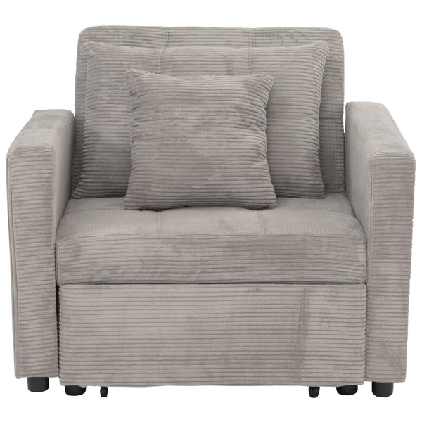 Schlafsessel Klappsessel Gästebett Relaxsessel Liegefläche 200x100cm Cord hellgrau