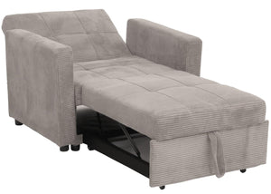 Schlafsessel Klappsessel Gästebett Relaxsessel Liegefläche 200x100cm Cord hellgrau