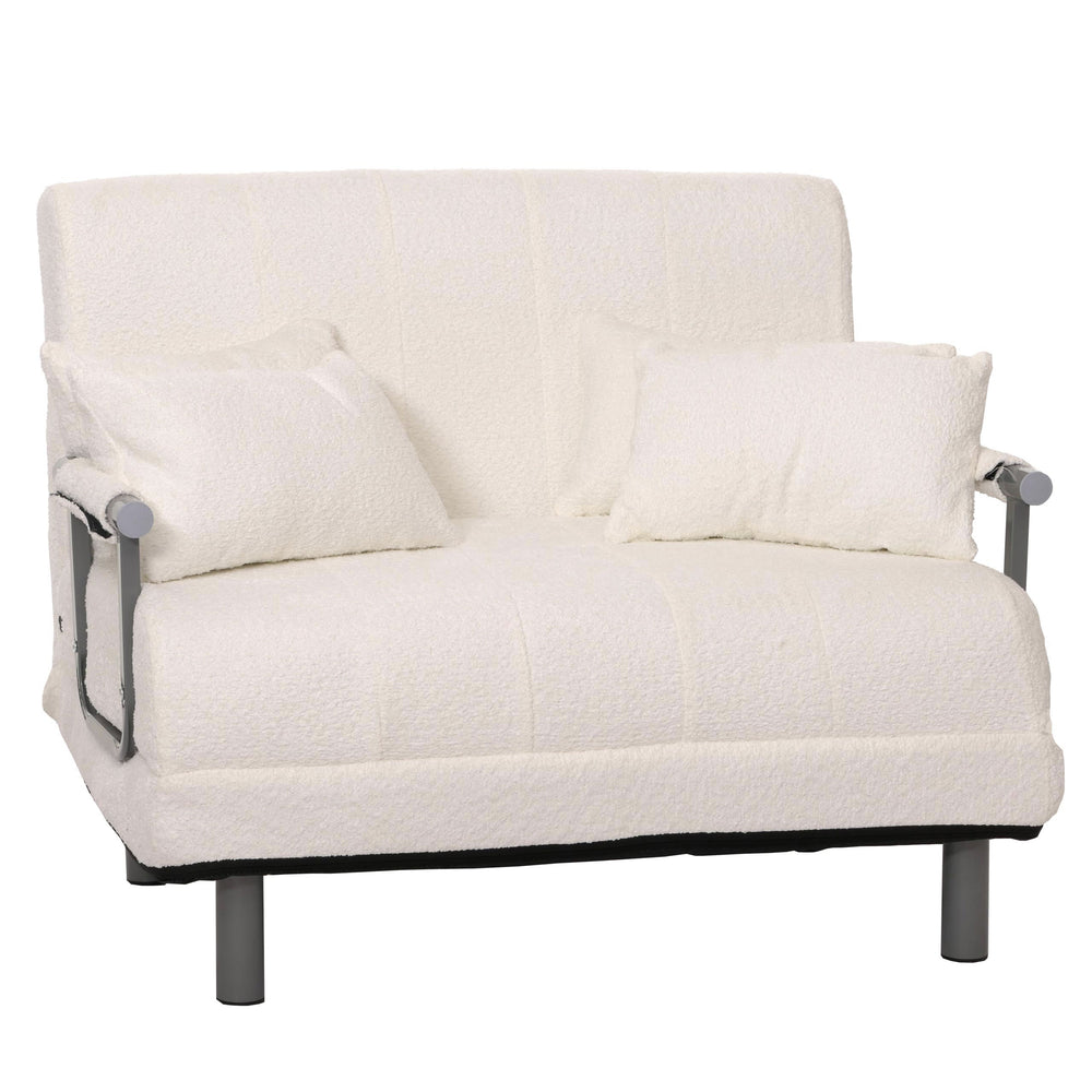 Schlafsessel Klappsessel Schlafsofa Gästebett Liegefläche 190x100cm Bouclé creme