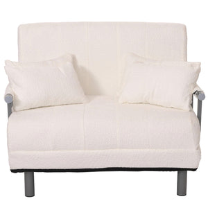 Schlafsessel Klappsessel Schlafsofa Gästebett Liegefläche 190x100cm Bouclé creme