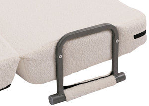Schlafsessel Klappsessel Schlafsofa Gästebett Liegefläche 190x100cm Bouclé creme
