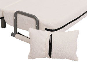 Schlafsessel Klappsessel Schlafsofa Gästebett Liegefläche 190x100cm Bouclé creme