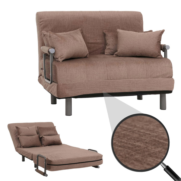 Schlafsessel Klappsessel Schlafsofa Gästebett Liegefläche 190x100cm Chenille braun
