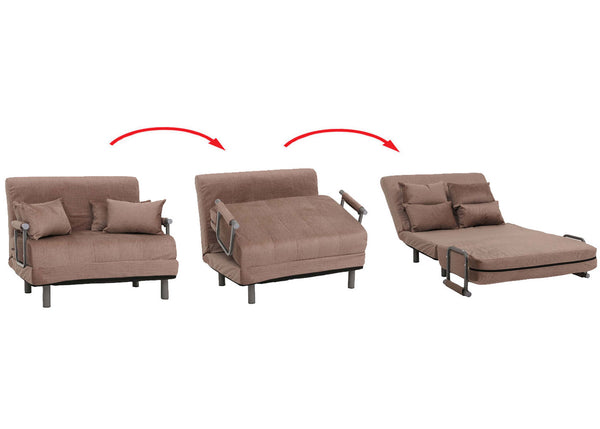 Schlafsessel Klappsessel Schlafsofa Gästebett Liegefläche 190x100cm Chenille braun