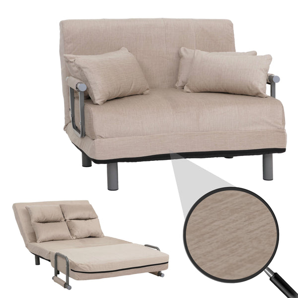 Schlafsessel Klappsessel Schlafsofa Gästebett Liegefläche 190x100cm Chenille creme