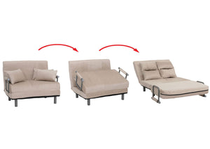 Schlafsessel Klappsessel Schlafsofa Gästebett Liegefläche 190x100cm Chenille creme