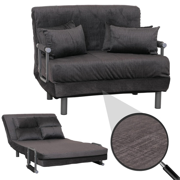 Schlafsessel Klappsessel Schlafsofa Gästebett Liegefläche 190x100cm Chenille dunkelgrau