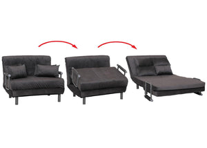 Schlafsessel Klappsessel Schlafsofa Gästebett Liegefläche 190x100cm Chenille dunkelgrau