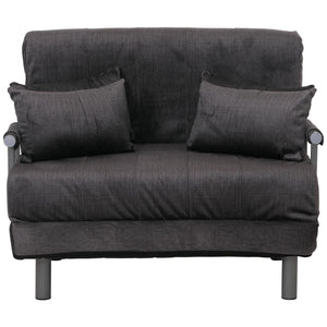 Schlafsessel Klappsessel Schlafsofa Gästebett Liegefläche 190x100cm Chenille dunkelgrau