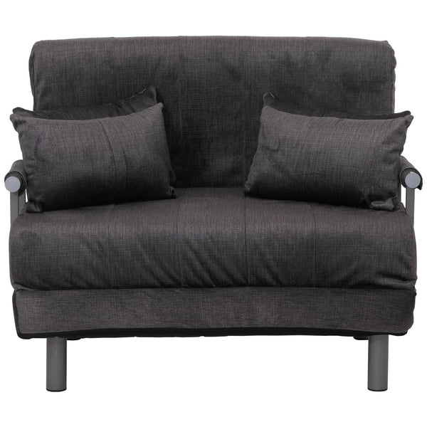 Schlafsessel Klappsessel Schlafsofa Gästebett Liegefläche 190x100cm Chenille dunkelgrau