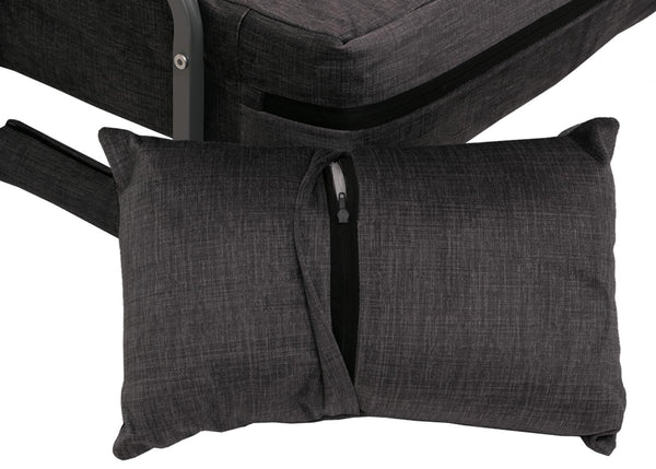 Schlafsessel Klappsessel Schlafsofa Gästebett Liegefläche 190x100cm Chenille dunkelgrau