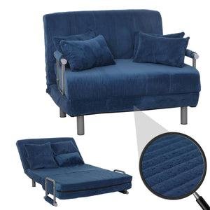 Schlafsessel Klappsessel Schlafsofa Gästebett Liegefläche 190x100cm Cord blau