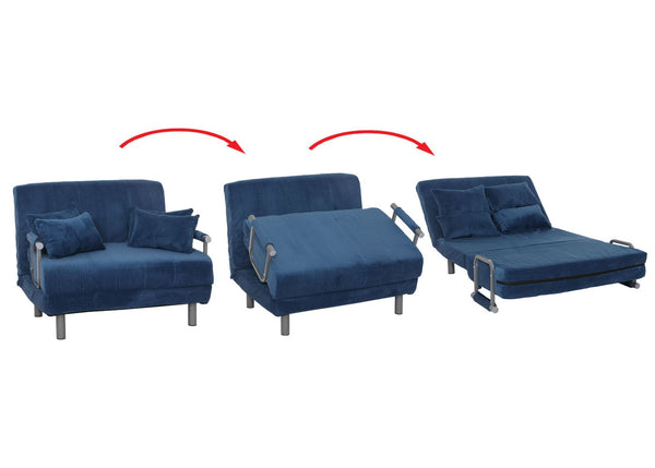 Schlafsessel Klappsessel Schlafsofa Gästebett Liegefläche 190x100cm Cord blau