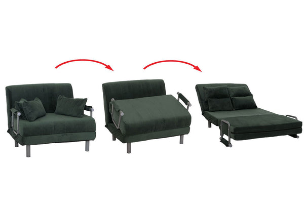 Schlafsessel Klappsessel Schlafsofa Gästebett Liegefläche 190x100cm Cord grün