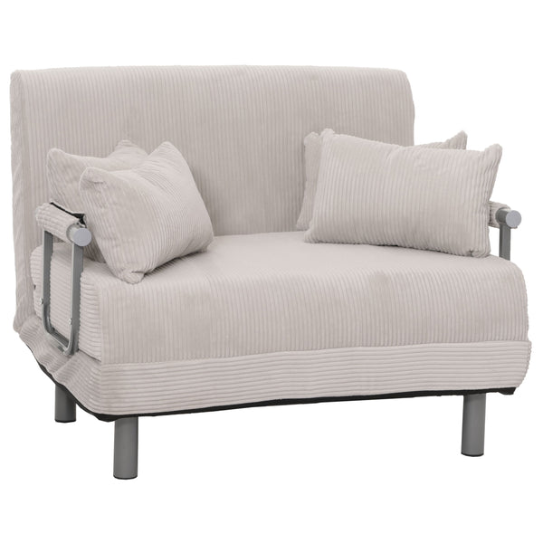 Schlafsessel Klappsessel Schlafsofa Gästebett Liegefläche 190x100cm Cord hellgrau