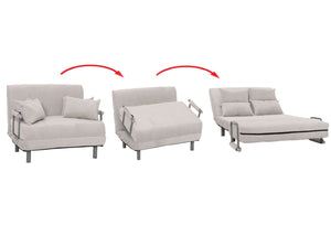 Schlafsessel Klappsessel Schlafsofa Gästebett Liegefläche 190x100cm Cord hellgrau