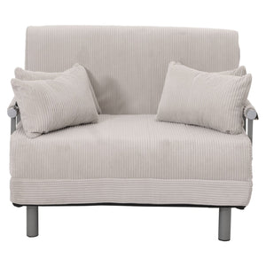 Schlafsessel Klappsessel Schlafsofa Gästebett Liegefläche 190x100cm Cord hellgrau