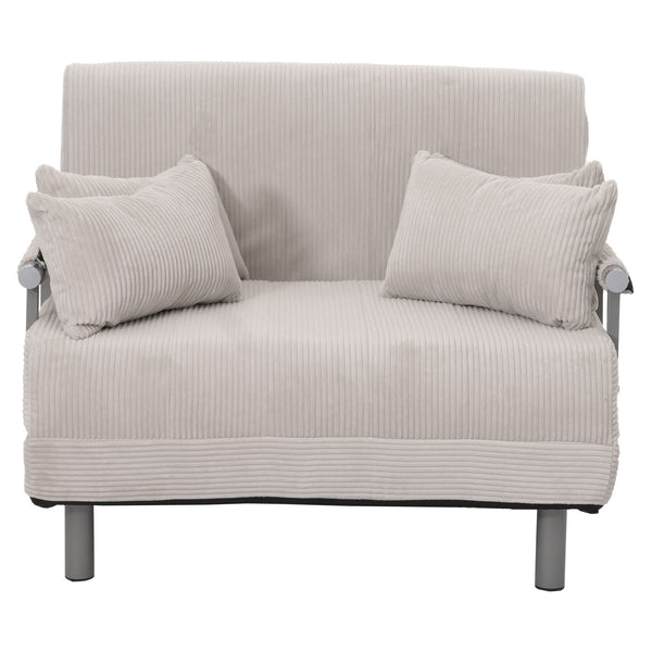 Schlafsessel Klappsessel Schlafsofa Gästebett Liegefläche 190x100cm Cord hellgrau