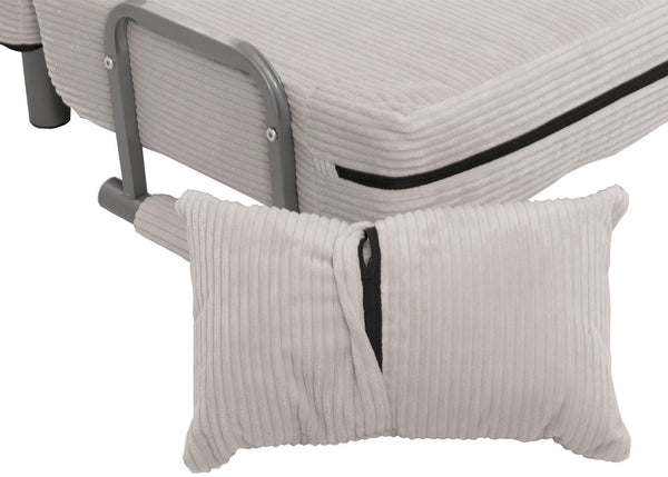 Schlafsessel Klappsessel Schlafsofa Gästebett Liegefläche 190x100cm Cord hellgrau