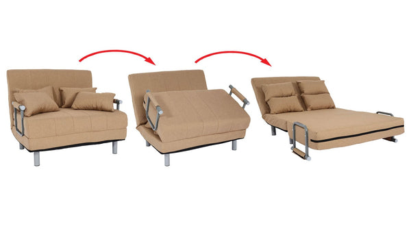 Schlafsessel Klappsessel Schlafsofa Gästebett Liegefläche 186x97cm creme-beige