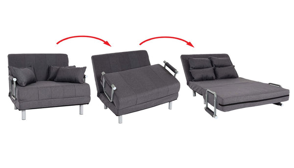 Schlafsessel Klappsessel Schlafsofa Gästebett Liegefläche 186x97cm dunkelgrau