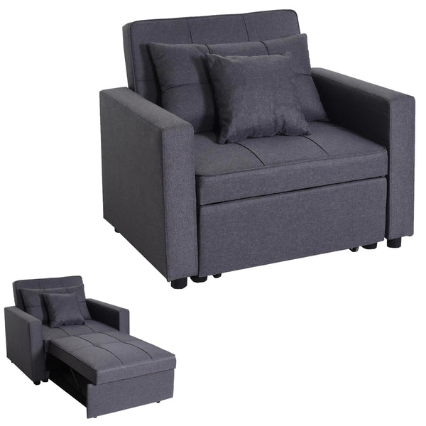 Schlafsessel Klappsessel Schlafsofa Gästebett Relaxsessel Liegefläche 197x103cm dunkelgrau