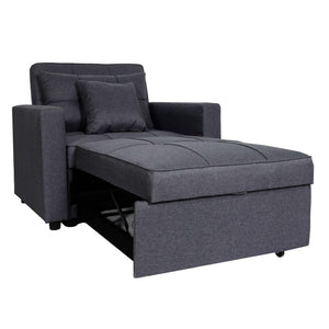 Schlafsessel Klappsessel Schlafsofa Gästebett Relaxsessel Liegefläche 197x103cm dunkelgrau