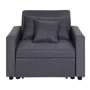Schlafsessel Klappsessel Schlafsofa Gästebett Relaxsessel Liegefläche 197x103cm dunkelgrau