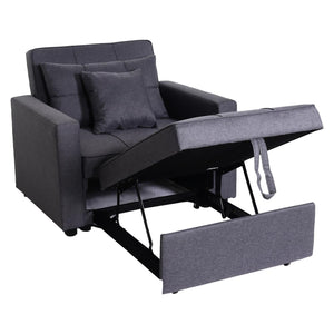 Schlafsessel Klappsessel Schlafsofa Gästebett Relaxsessel Liegefläche 197x103cm dunkelgrau