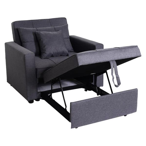 Schlafsessel Klappsessel Schlafsofa Gästebett Relaxsessel Liegefläche 197x103cm dunkelgrau