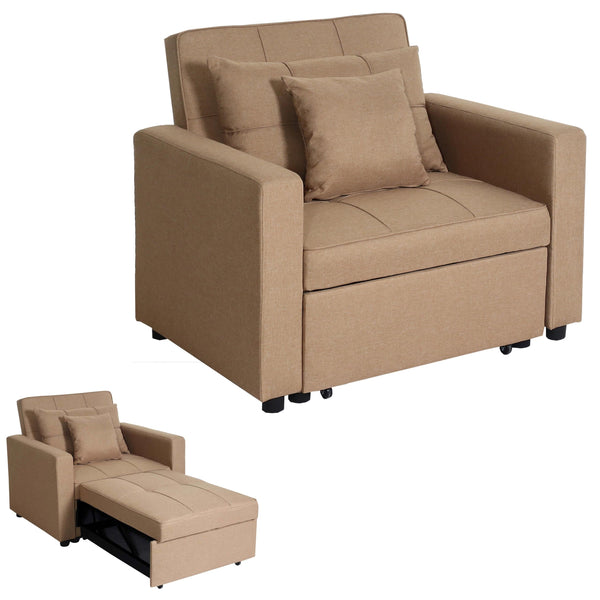 Schlafsessel Klappsessel Schlafsofa Gästebett Relaxsessel Liegefläche 197x103cm taupe