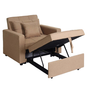 Schlafsessel Klappsessel Schlafsofa Gästebett Relaxsessel Liegefläche 197x103cm taupe