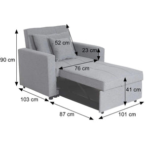 Schlafsessel Klappsessel Schlafsofa Gästebett Relaxsessel Liegefläche 197x103cm taupe