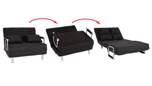 Schlafsessel Klappsessel Schlafsofa Gästebett Liegefläche 186x97cm schwarz