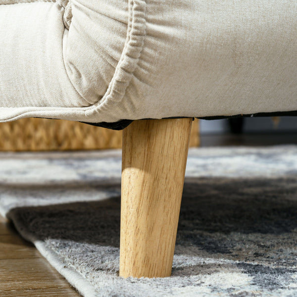 Schlafsessel verstellbar bis 120kg Leinenoptik creme