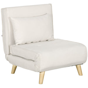 Schlafsessel verstellbar bis 120kg Leinenoptik creme