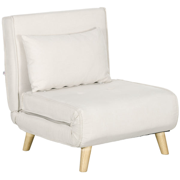 Schlafsessel verstellbar bis 120kg Leinenoptik creme