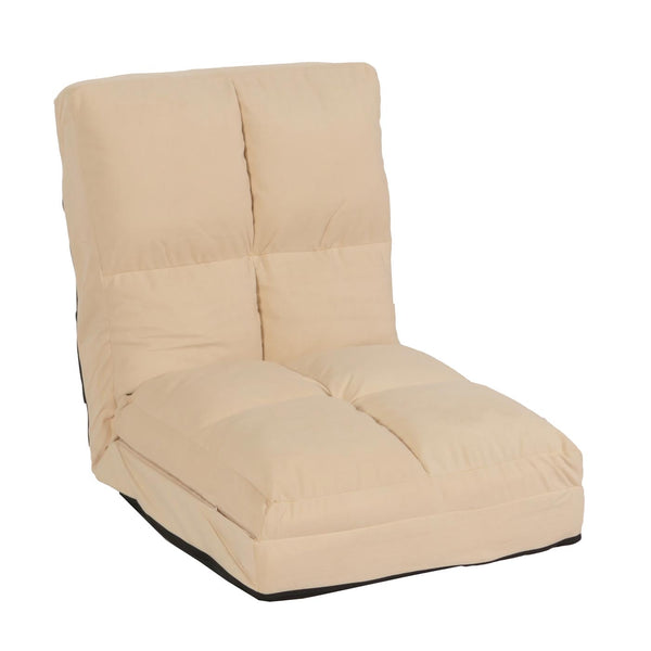 Bodensessel Schlafsessel Klappsessel faltbar Stahlrahmen Samt beige