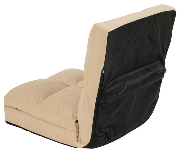 Bodensessel Schlafsessel Klappsessel faltbar Stahlrahmen Samt beige