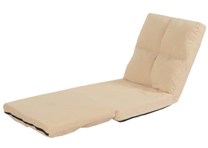 Bodensessel Schlafsessel Klappsessel faltbar Stahlrahmen Samt beige