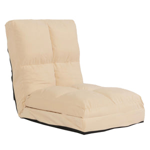 Bodensessel Schlafsessel Klappsessel faltbar Stahlrahmen Samt beige