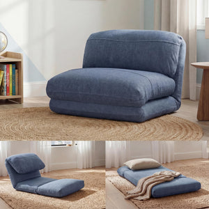 Schlafsessel Schlafsofa Funktionssessel Klappsessel Relaxsessel hellblau