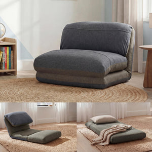 Schlafsessel Schlafsofa Funktionssessel Klappsessel Relaxsessel khaki/dunkelgrau