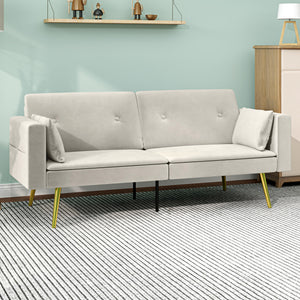 Schlafsofa 2-Sitzer mit verstellbarer Rückenlehne und Samtbezug
