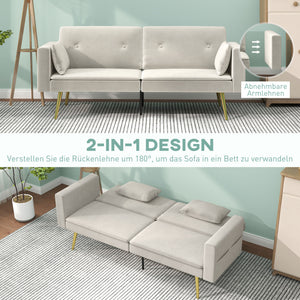 Schlafsofa 2-Sitzer mit verstellbarer Rückenlehne und Samtbezug