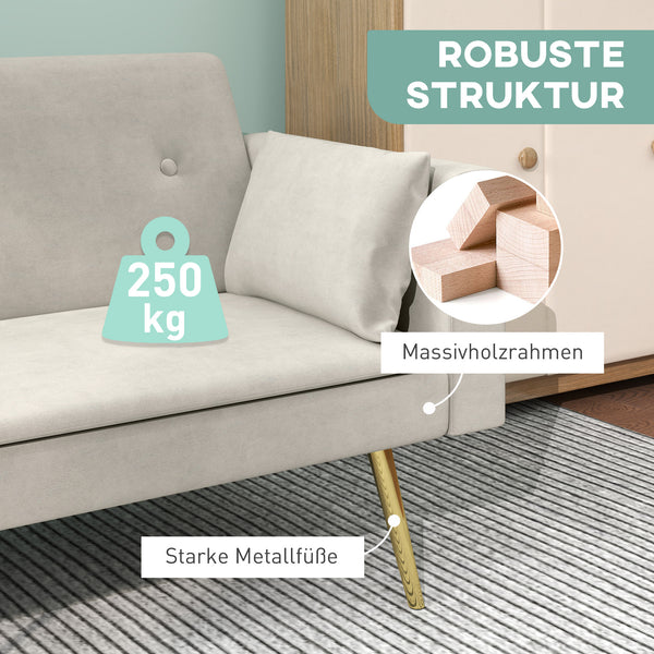 Schlafsofa 2-Sitzer mit verstellbarer Rückenlehne und Samtbezug