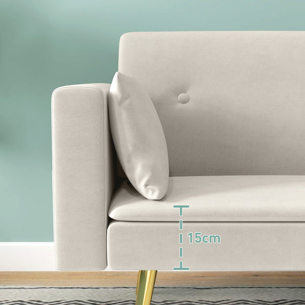 Schlafsofa 2-Sitzer mit verstellbarer Rückenlehne und Samtbezug