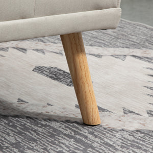 Schlafsofa 3-Sitzer mit neigbarer Rückenlehne und Klapptisch beige