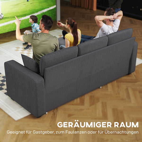 Schlafsofa Ecksofa mit Bettfunktion und Stauraum dunkelgrau