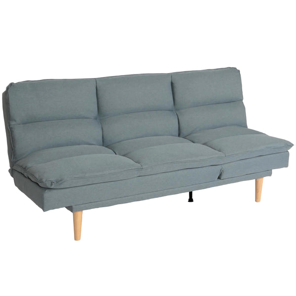 Schlafsofa Gästebett Schlafcouch Couch Schlaffunktion Liegefläche 180x110cm blau-grau